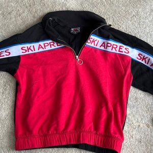 Ski-themed quarter zip, size: S